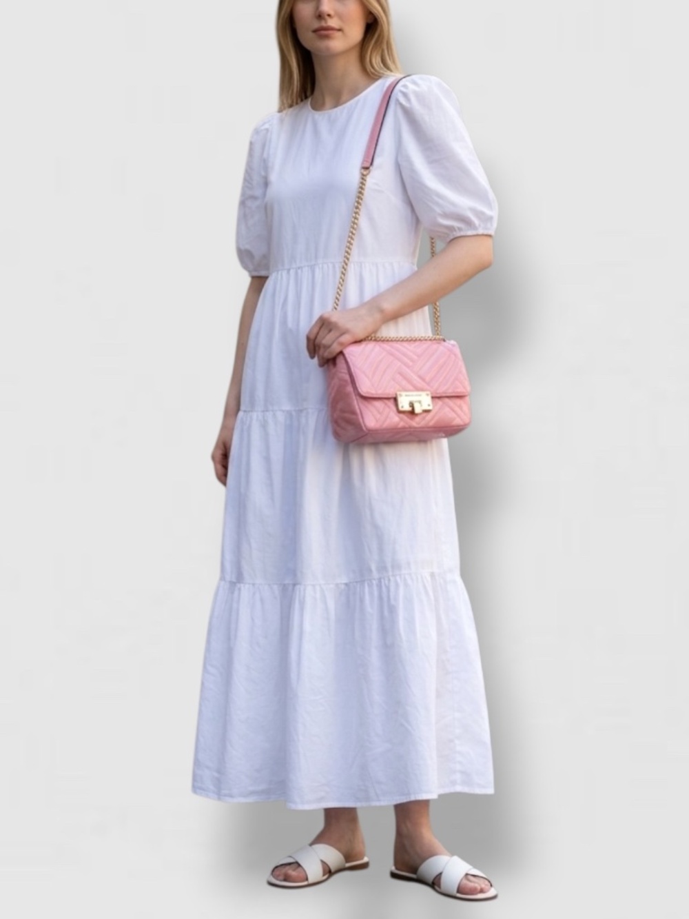 Michael Kors Peyton Pink Quilted Patent Leather Crossbody